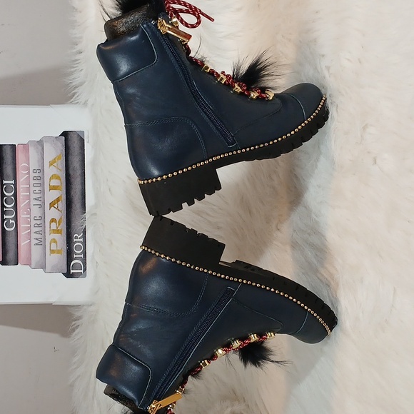 Cecelia New York Trekker Navy Boots Sz 7 - Picture 9 of 15